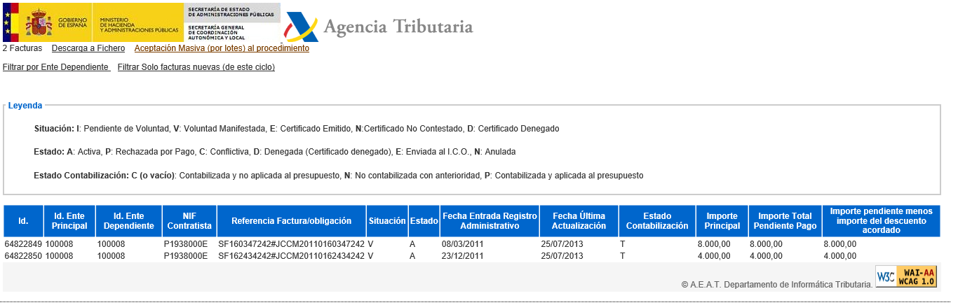 Aceptación del Pago a Proveedores