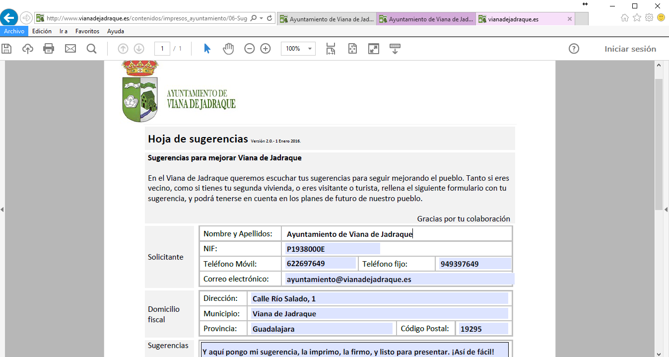 Formularios autorrellenables para trámites